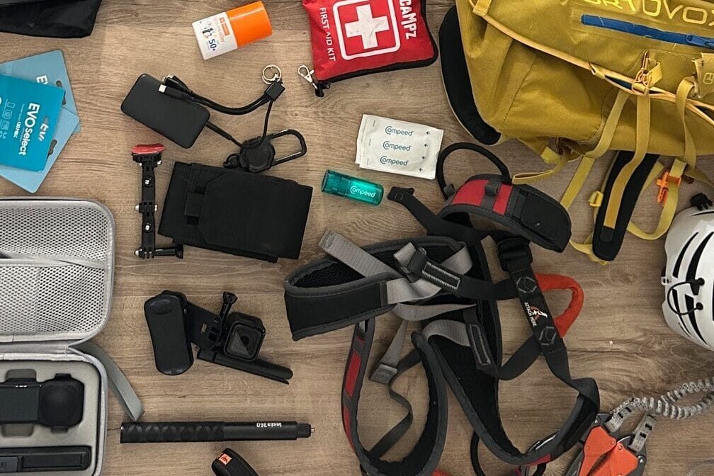 Outdoor gear for packing Dolomites Hut to hut tour Outdoor gear for packing Dolomites Hut to hut tour